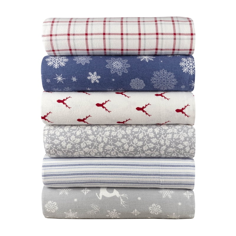 Mainstays Flannel King Sheet Set - Gray Fair Isle Warm Cozy Bedding