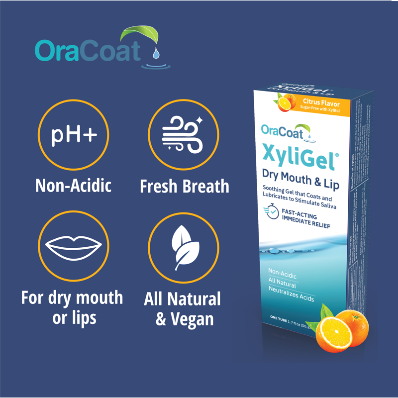 Dry Mouth & Lip Soothing Gel, Xylitol Moisturizing Relief, Citrus, 1.7 Fl Oz