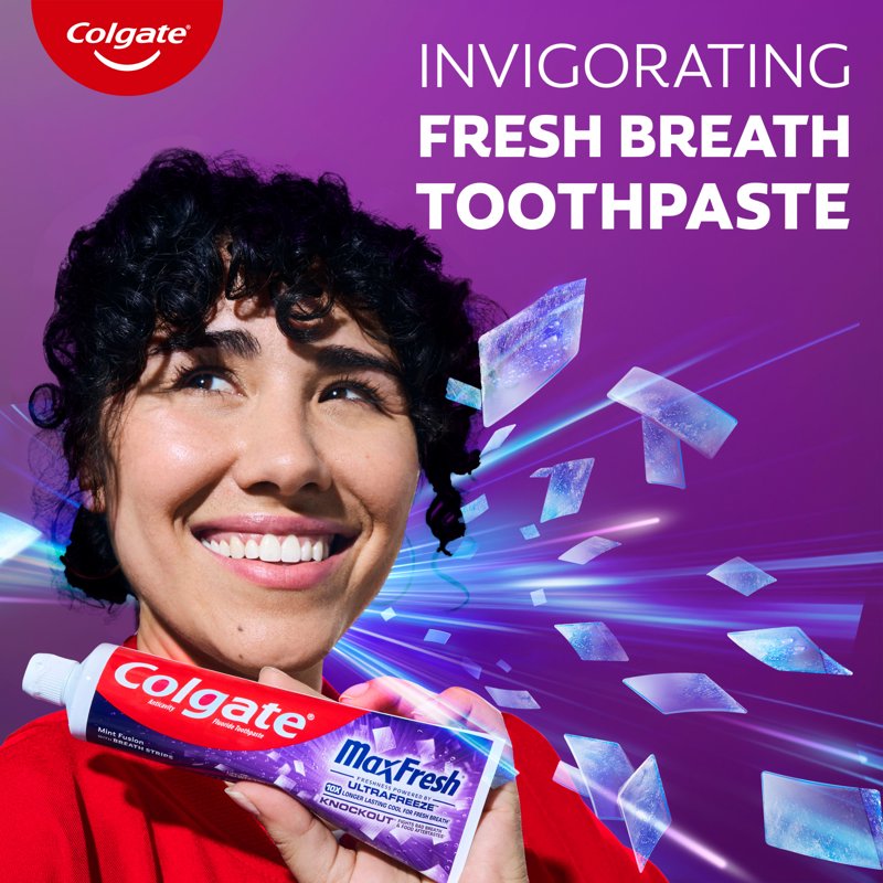MaxFresh Knockout Mint Toothpaste with Breath Strips - Fluoride Cavity Defense