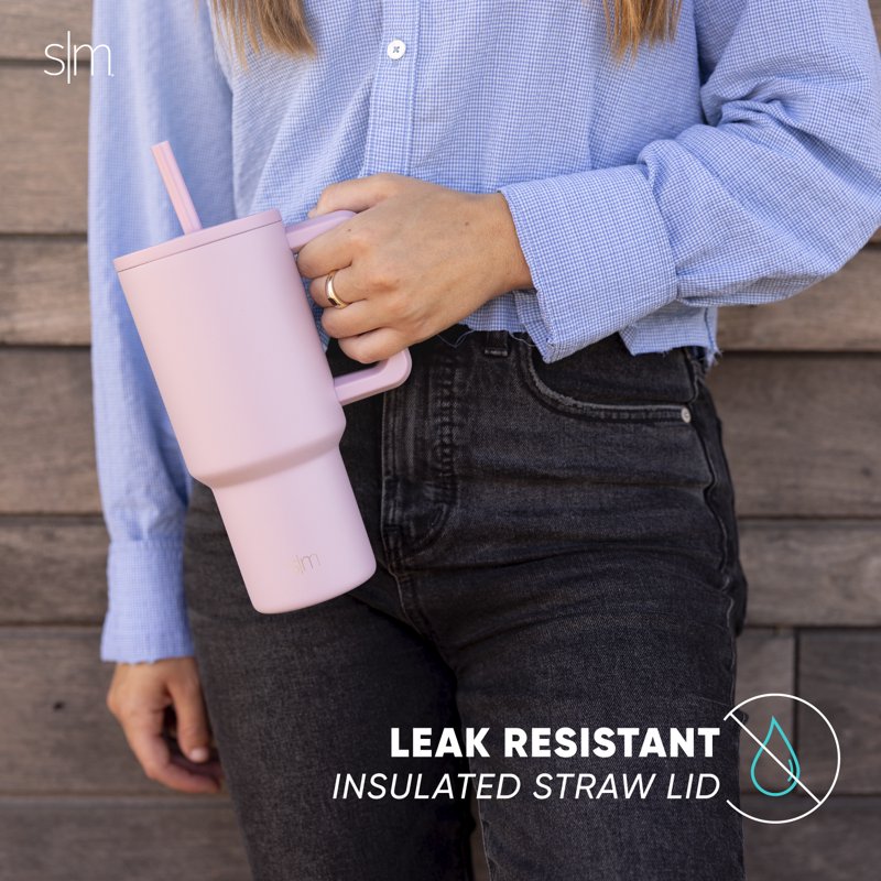 30 fl oz Insulated Stainless Steel Trek Tumbler with Straw Lid - Peppermint Swirls