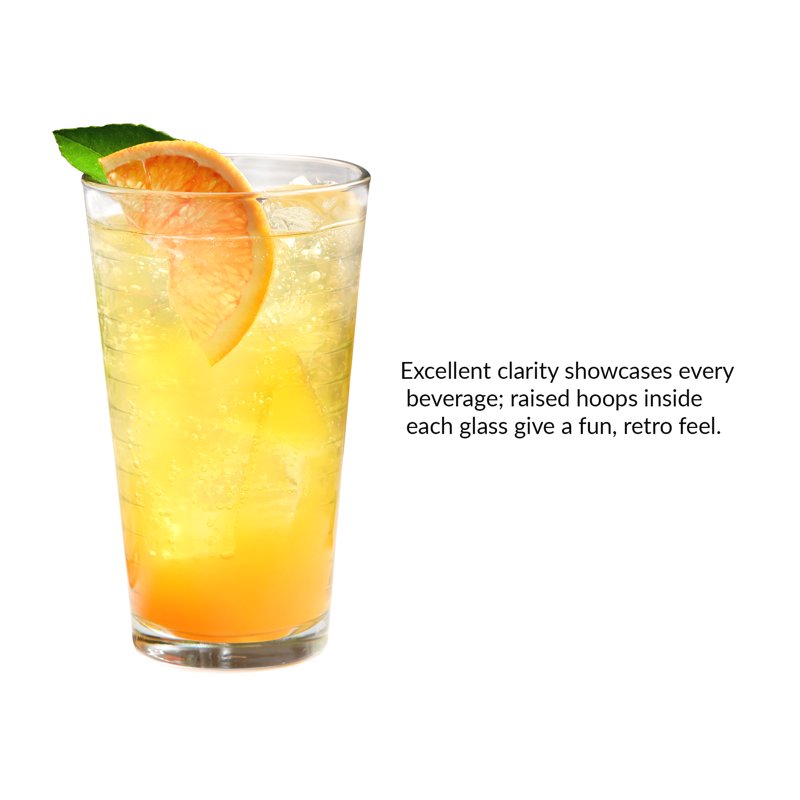 16.2 oz Drinkware Set - 8-Piece Glass Set for Everyday Use