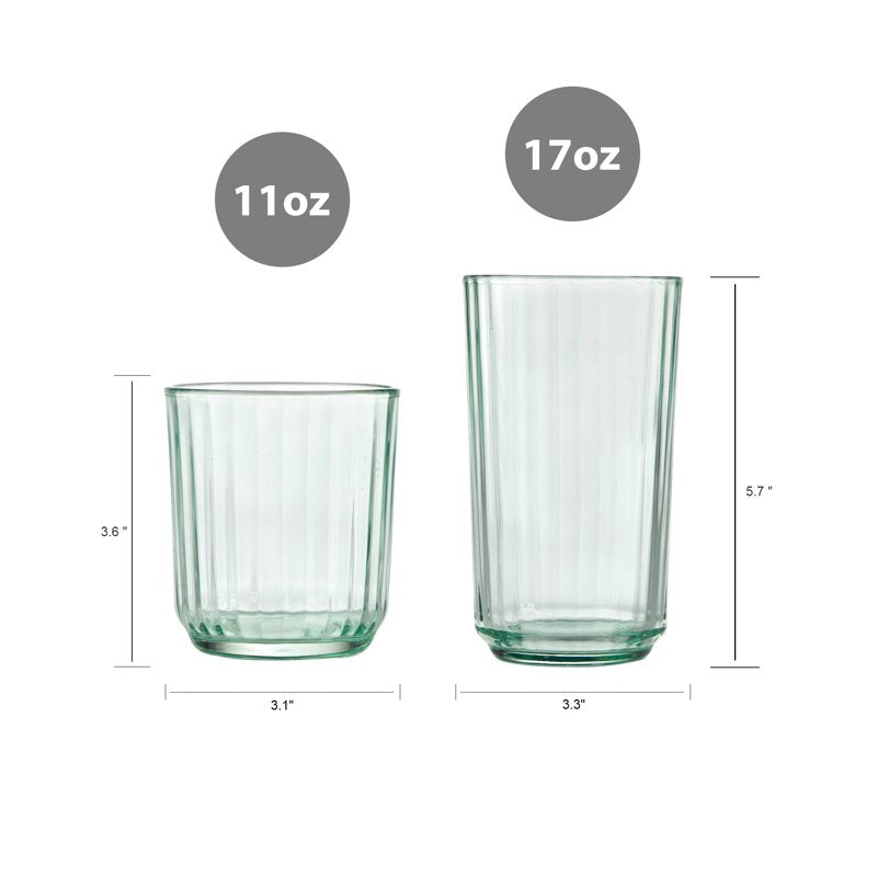 12-Piece Panello Green Drinkware Set - River Green