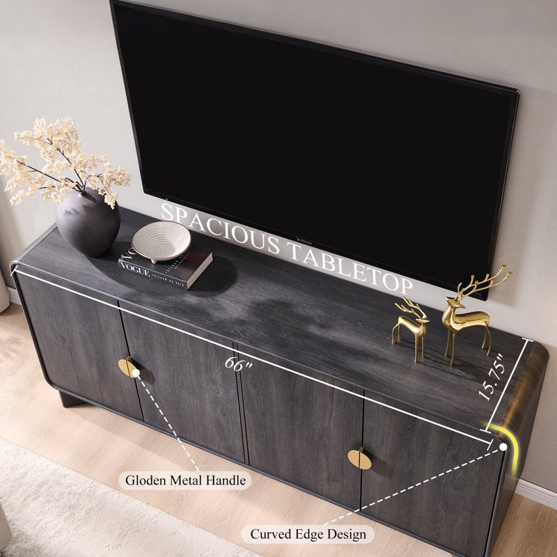 70'' Large Modern Buffet Cabinet with Storage - Grey
