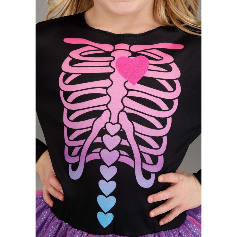 Toddler Skeleton Costume 12-18 Months with Colorful Tulle & Bow
