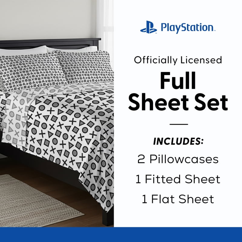 Playstation Game On Player 4 Piece Full Sheet Set for Kids