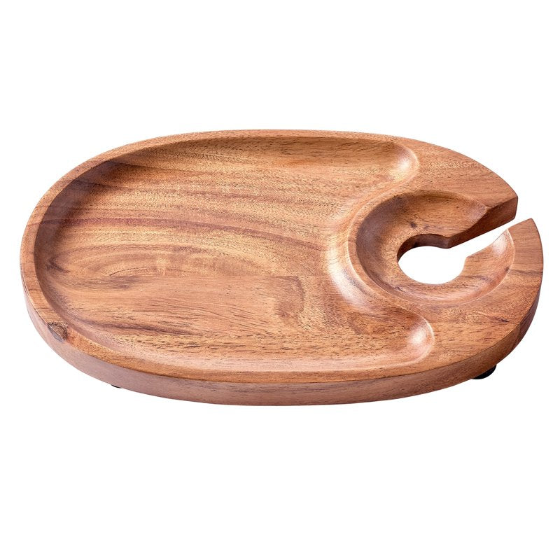 Acacia Wood Tapas Serving Platter - Elegant Oval Design
