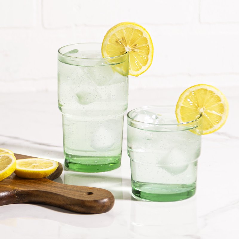 Recycled Green Glassware - 10 oz Glasses, 4 Pack - Single
