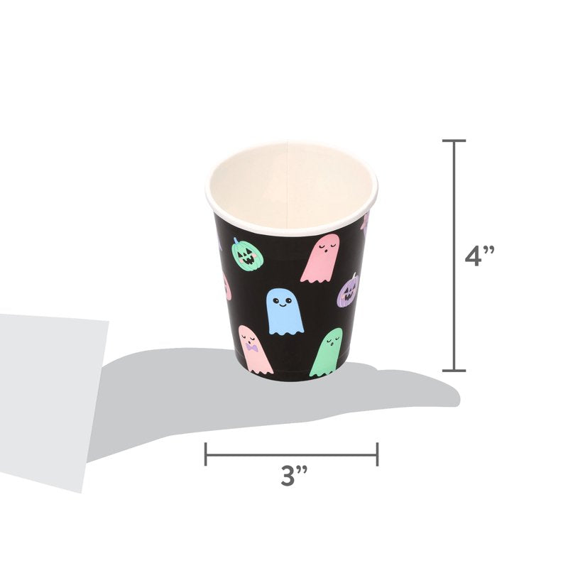 Halloween Ghosts Disposable Paper Cups 9 oz Multicolor 8 Pack