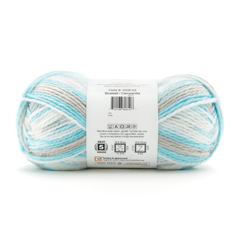 (2 Pack) Premium Bloom Chunky Yarn - Bluebell - Bulky Acrylic for Knitting & Crochet