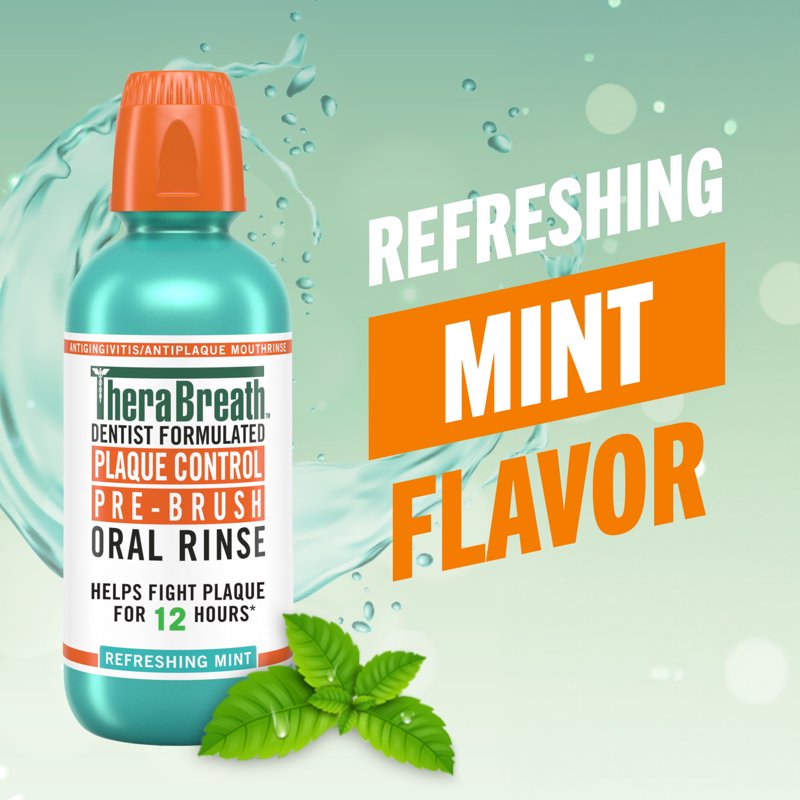 Plaque Control Pre-Brush Oral Rinse, Alcohol-Free Mint, 16 fl oz
