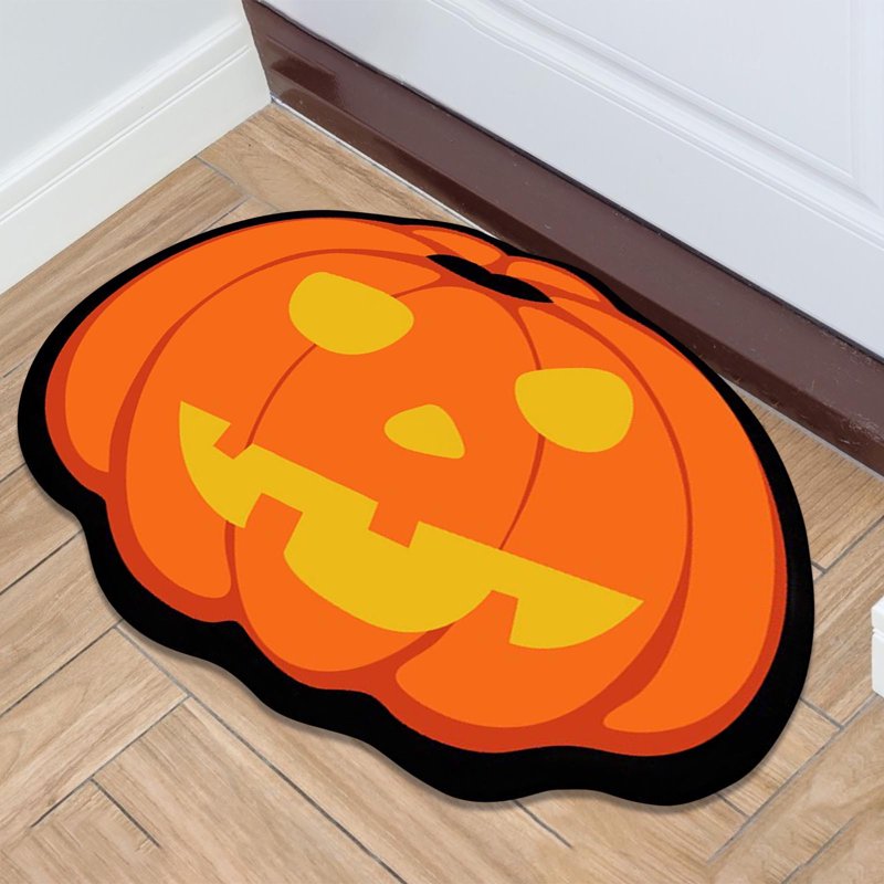 Halloween Floor Mat 40x60cm A - Plush Soft Absorbent Non-slip Rug for Fall Home Decor