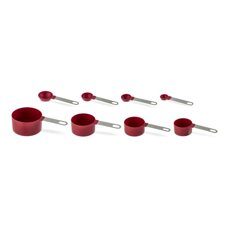 8-Piece Measuring Cups & Spoons Set - Red
