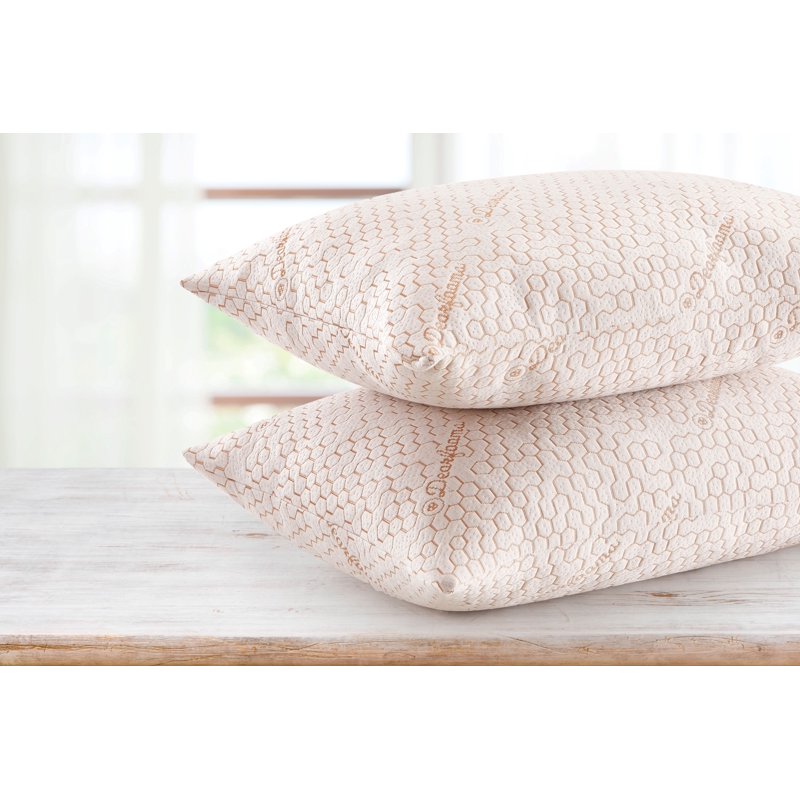 King Copper-Infused Bed Pillow Set - 2 Pack, Antimicrobial, Hypoallergenic, White