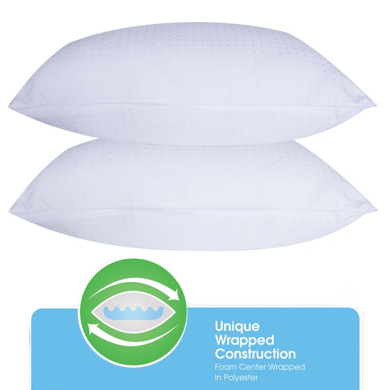 (4 Pack) King Pillow - Sertapedic Won't Go Flat Support & Comfort - Hypoallergenic, Cotton-Poly Blend