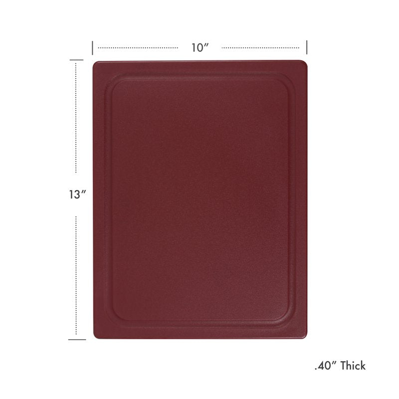 10 x 13 Poly Cutting Board with Juice Well - Merlot Color