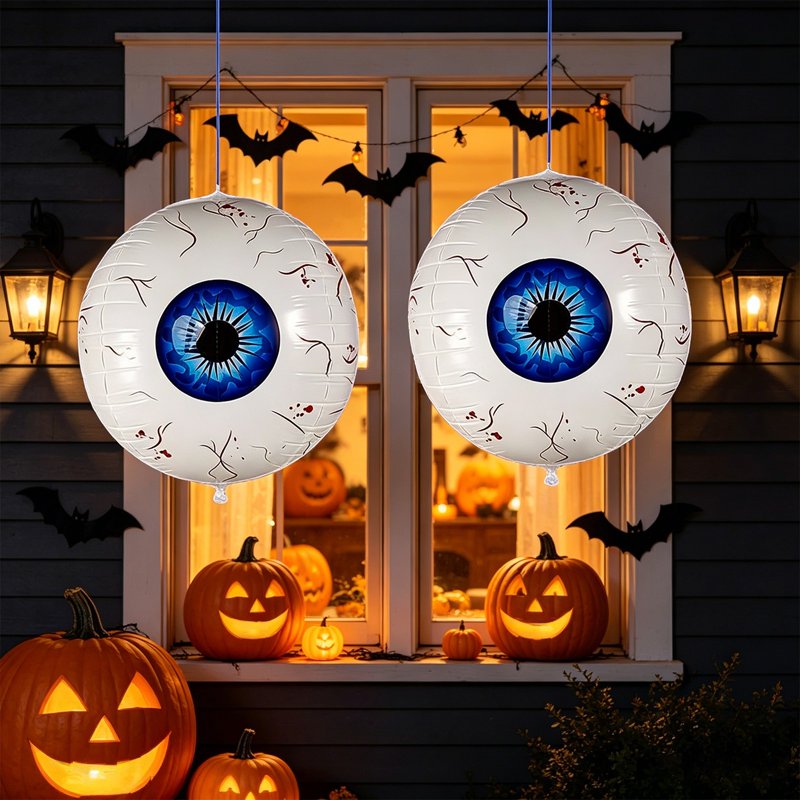 Blue Inflatable Eyeball Decorations Halloween Yard Party Set - 2 Pieces