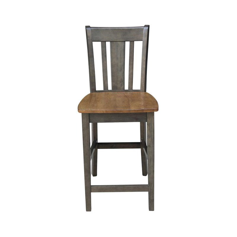 Solid Wood Counter Height Stool - Hickory/Washed Coal