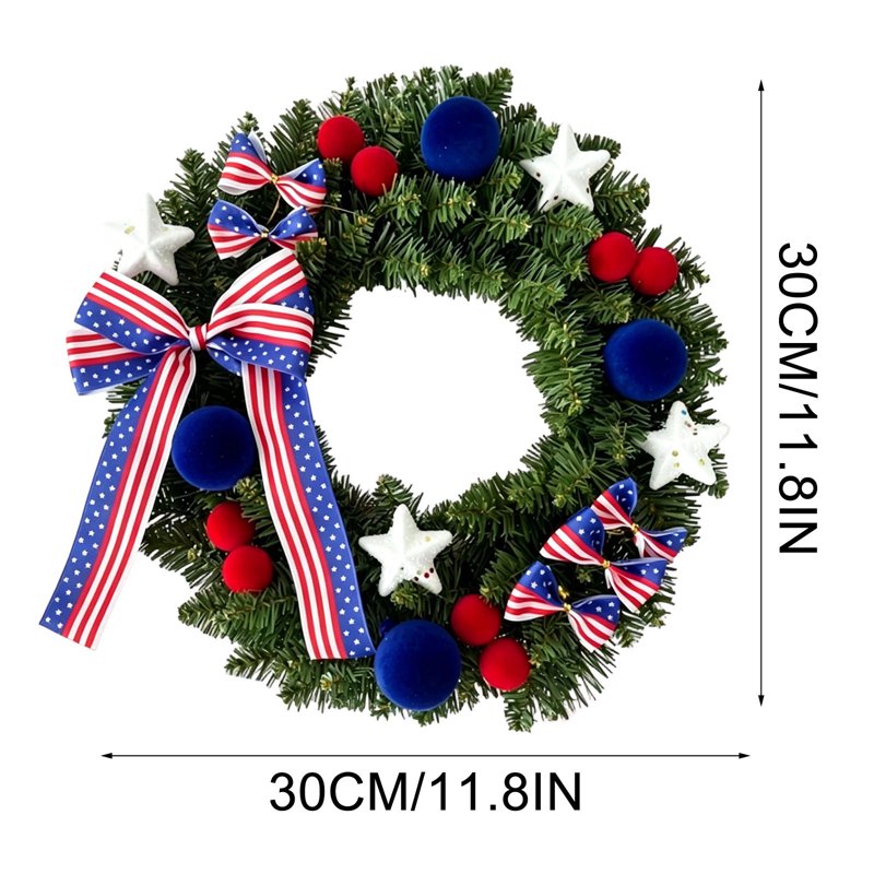 Patriotic Wreath 250th Anniversary Independence Day Decor - Variation 0C
