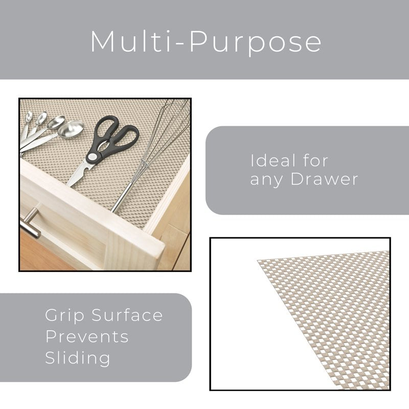 Shelf Liner - Premium Grip Non-Adhesive 18 Inch x 8 Feet - Taupe
