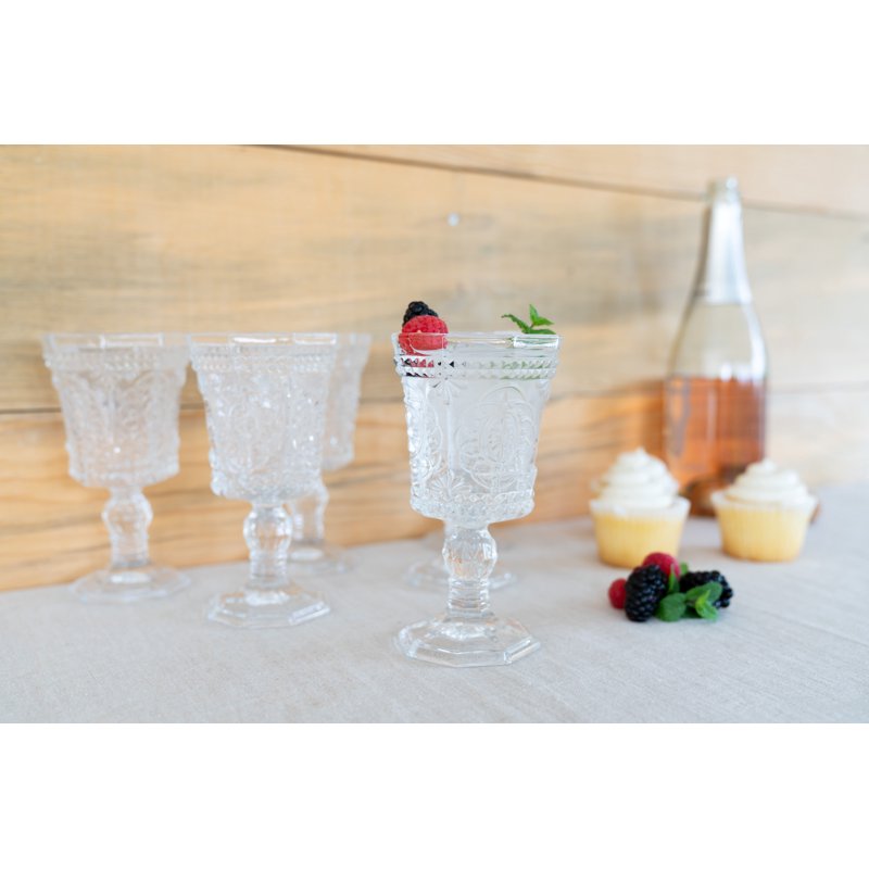Red Wine Glass Set - 8 Oz Clear Glass, Set of 6