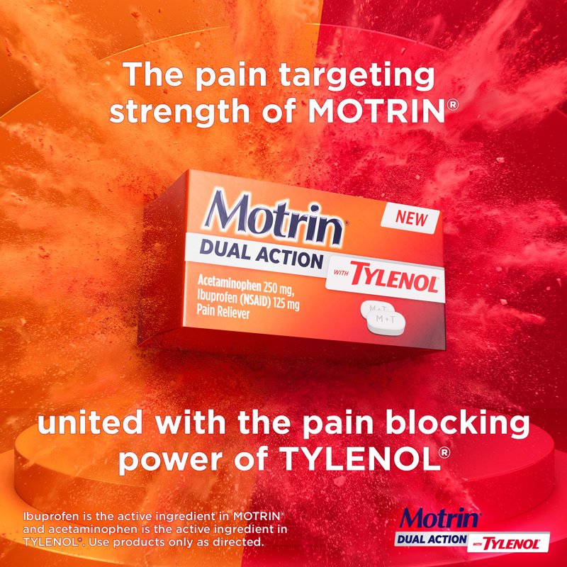 Dual Action Pain Relief Tablets with Ibuprofen & Acetaminophen