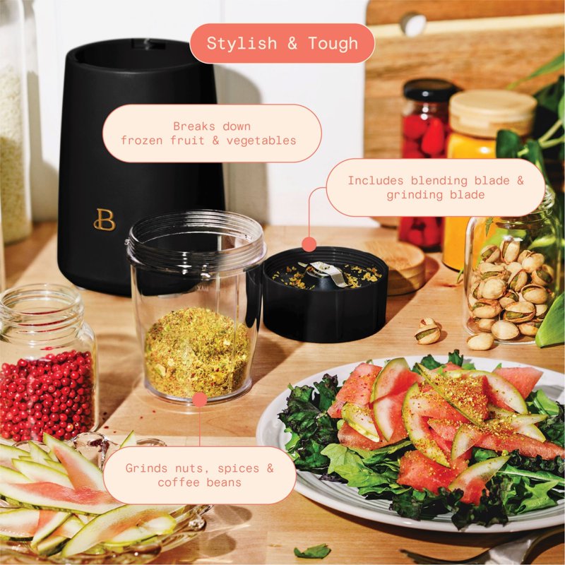 Personal Blender Set - 12 Pieces, 240W, Black Sesame