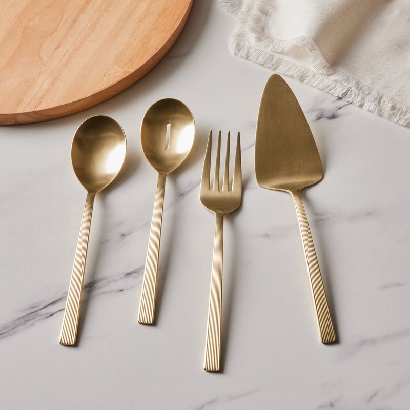 Stainless Steel Serving Set - 4-Piece River Gold Collection