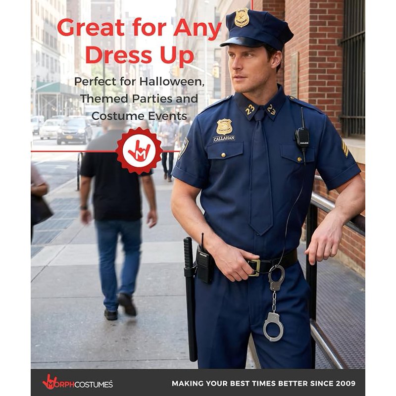 Police Officer Mens Halloween Costume - Large, Blue, Morph Brand - Variation of L