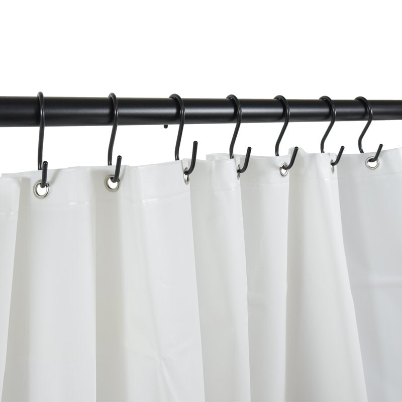 4 Pack Black Shower Curtain Hooks S Shape Rustproof Metal Set