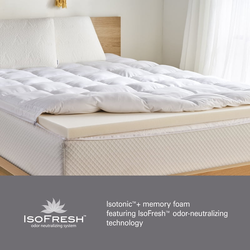 Twin Mattress Topper with 3-Inch Plush Memory Foam & Isotonic+ Cooling Cover