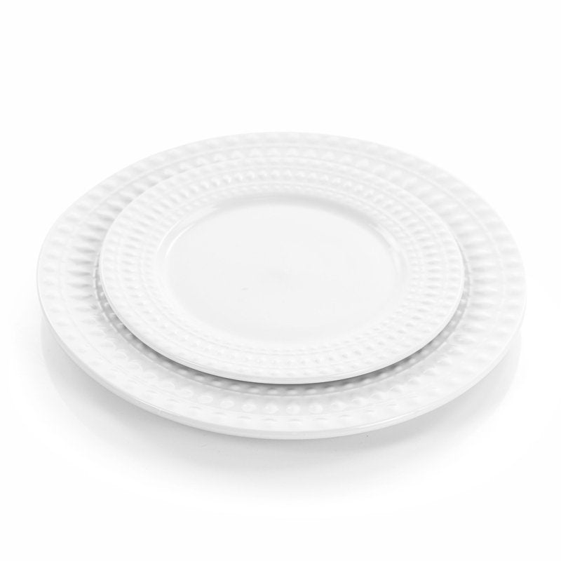 16 Piece Round Porcelain Dinnerware Set - Elegant White Design