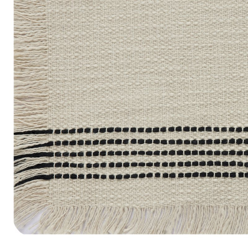 Jett Stripe Table Placemat - 14" x 20" - Black & White - 100% Cotton