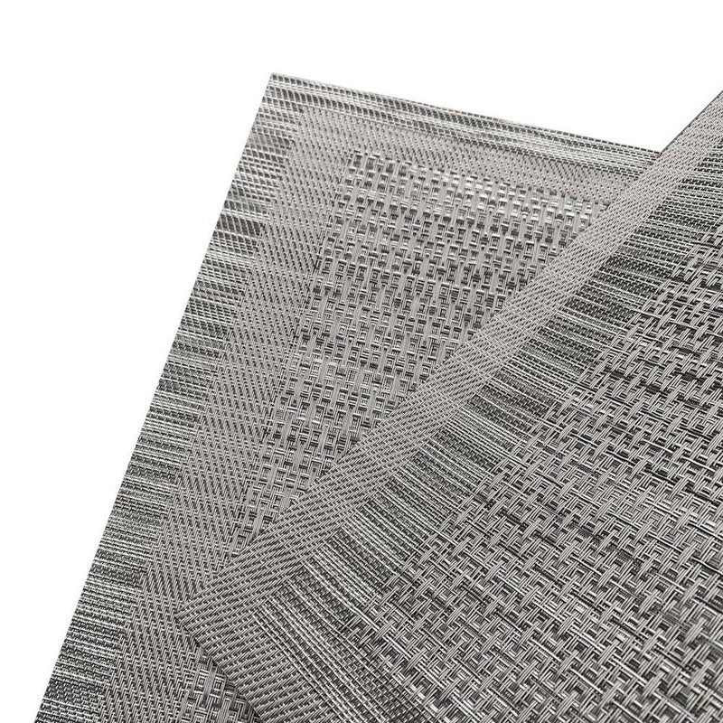 Elegant PVC Placemats Set of 6 - 12x18 in Silver Border Design