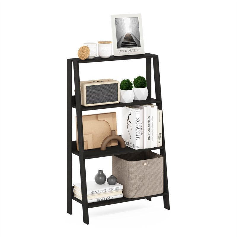 4-Tier Ladder Bookcase Display Shelf - Espresso Finish