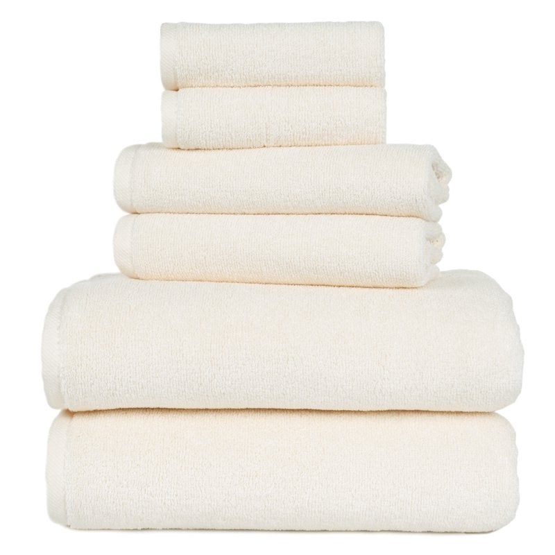 Lavish Home Ivory 6-Piece Cotton Bath Towel Set - Soft & Absorbent