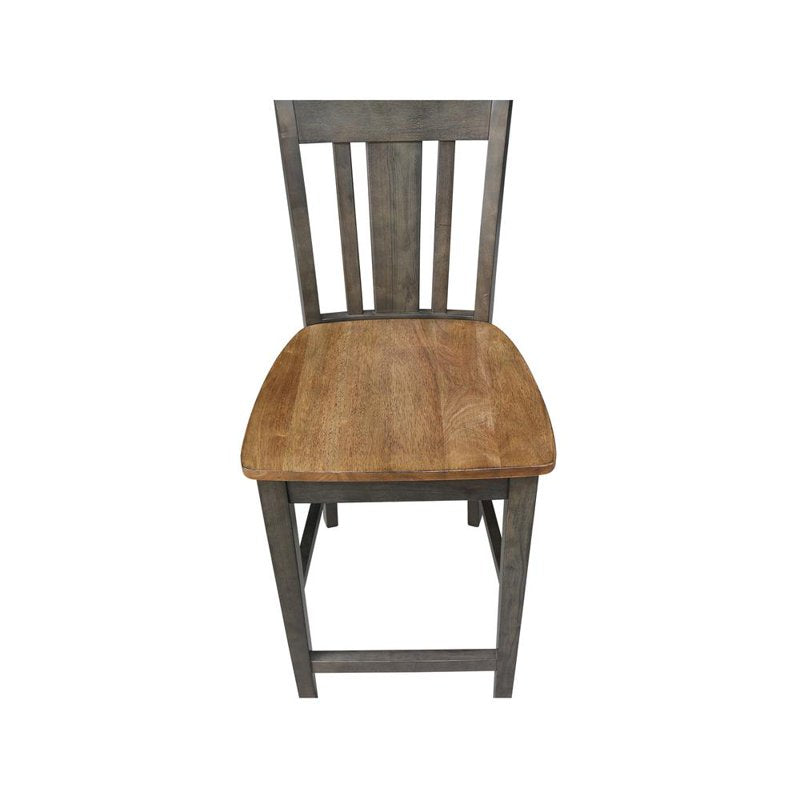 Solid Wood Counter Height Stool - Hickory/Washed Coal