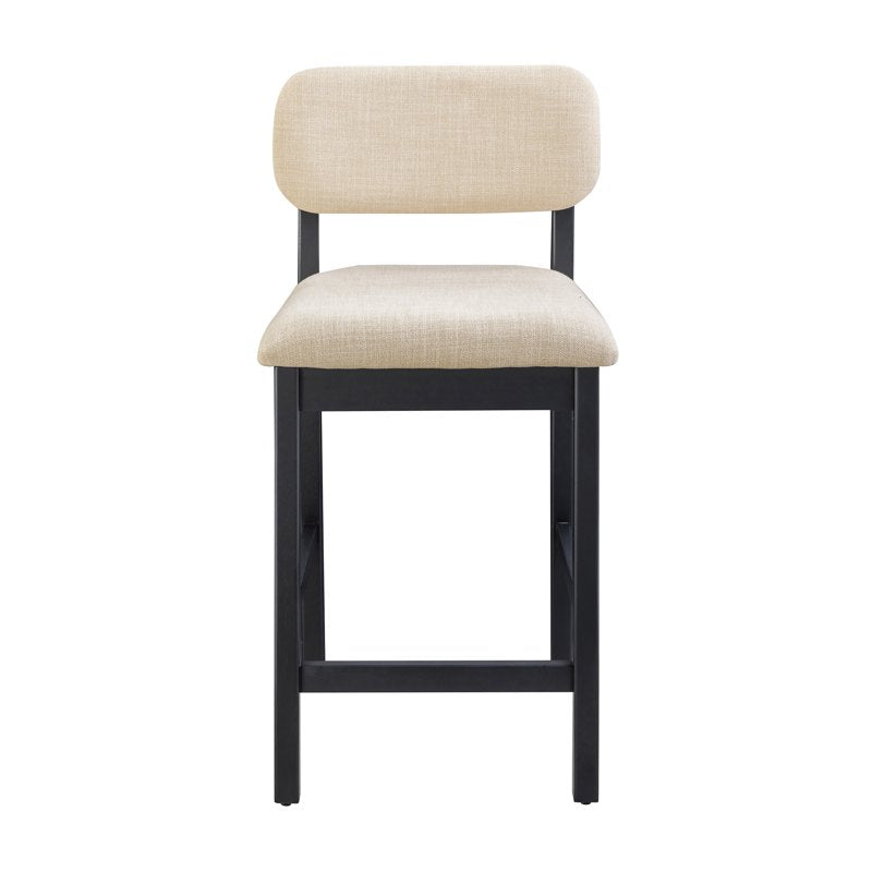 Juliet Counter Stools Set of 2 - Black & Cream - 25" Height