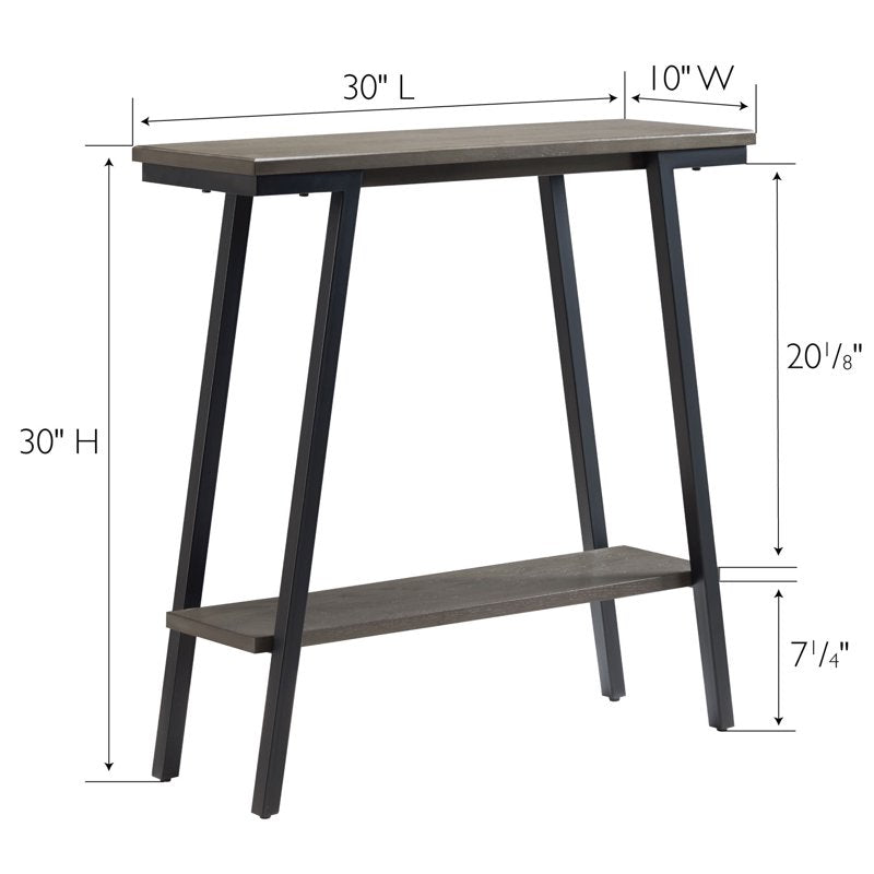 30" Wood and Metal Console Table with Shelf - Versatile Design