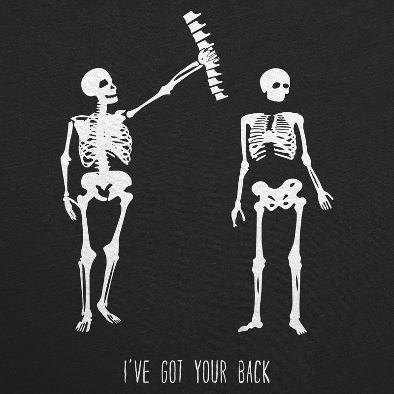 Mens 3XL Funny Skeleton Halloween T Shirt - Got Your Back Graphic Tee