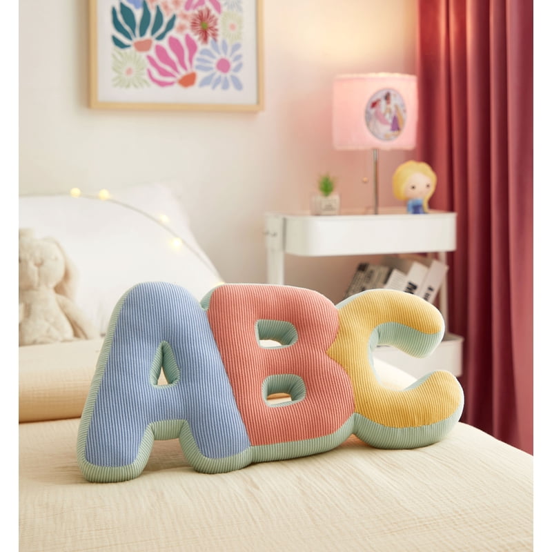 Little Nest ABC Pillow Multicolor 16.8 x 9 Inches Nursery Cushion