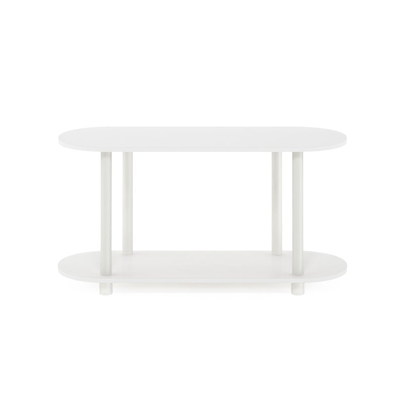 Modern Oval Side Table - No Tools Assembly, White