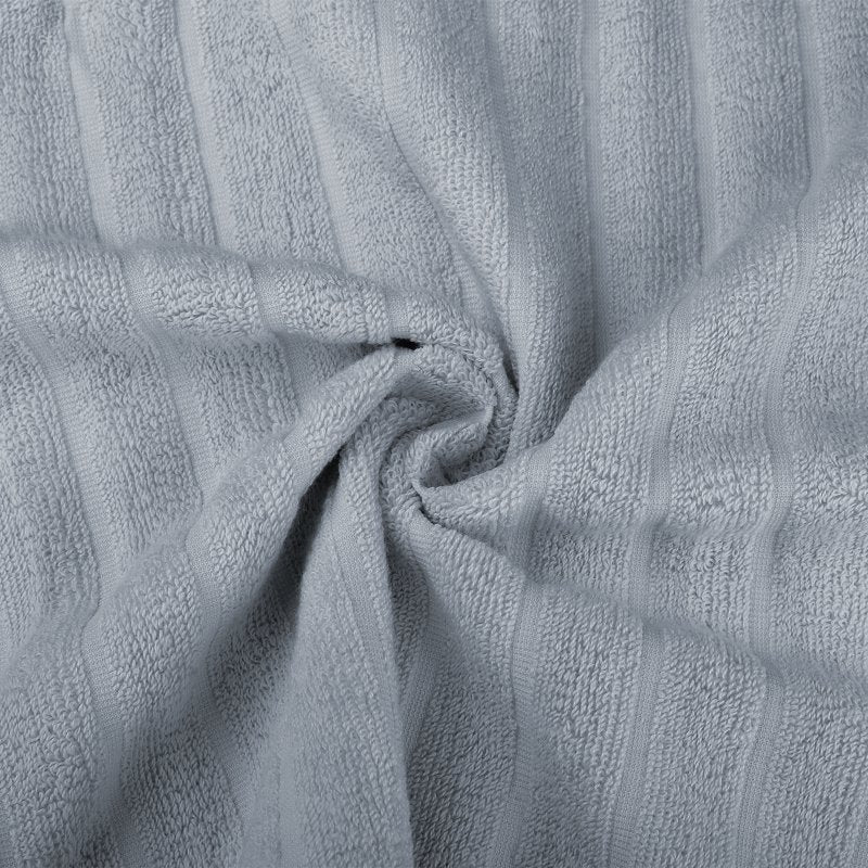 Cotton Hand Towels Set - Striped Pattern, Quick-Drying, 14x30 Inches, Grey Pink - Unique Bargains