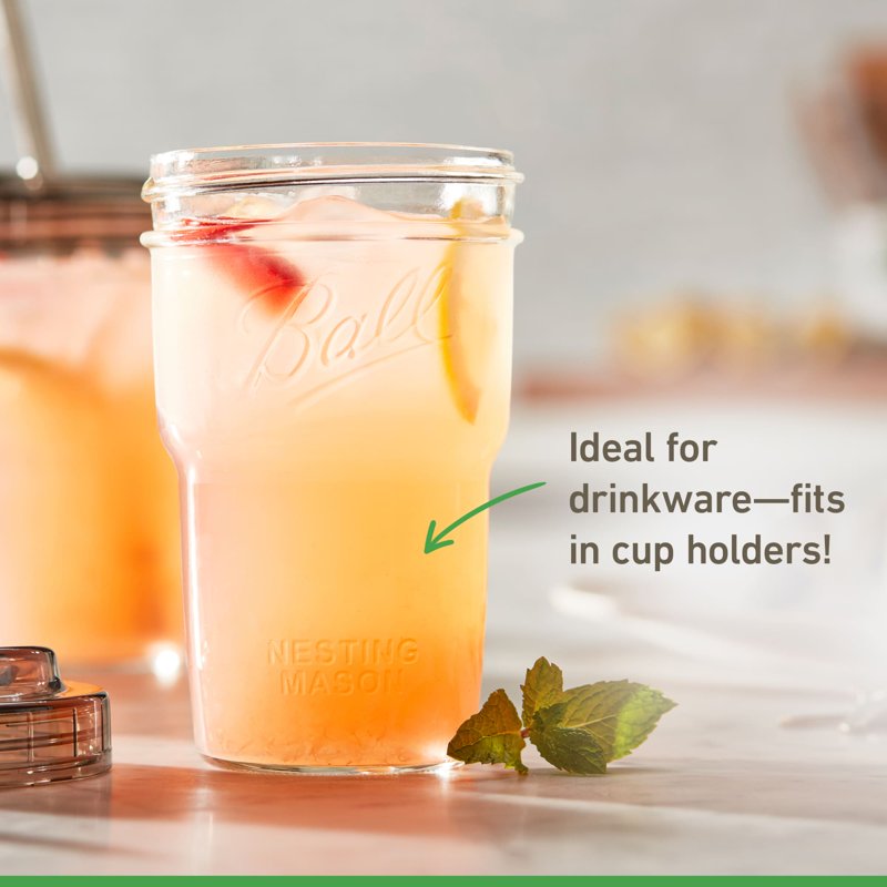 Ball Nesting Mason Jar Set with Lids & Bands - 2 Pack