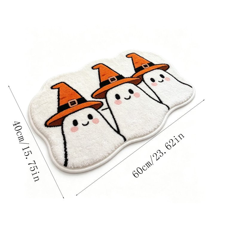 Halloween Ghost Doormat with Grip-Enhanced Indoor Floor Mat – Ghost Bath Mat Variation of THIS listing