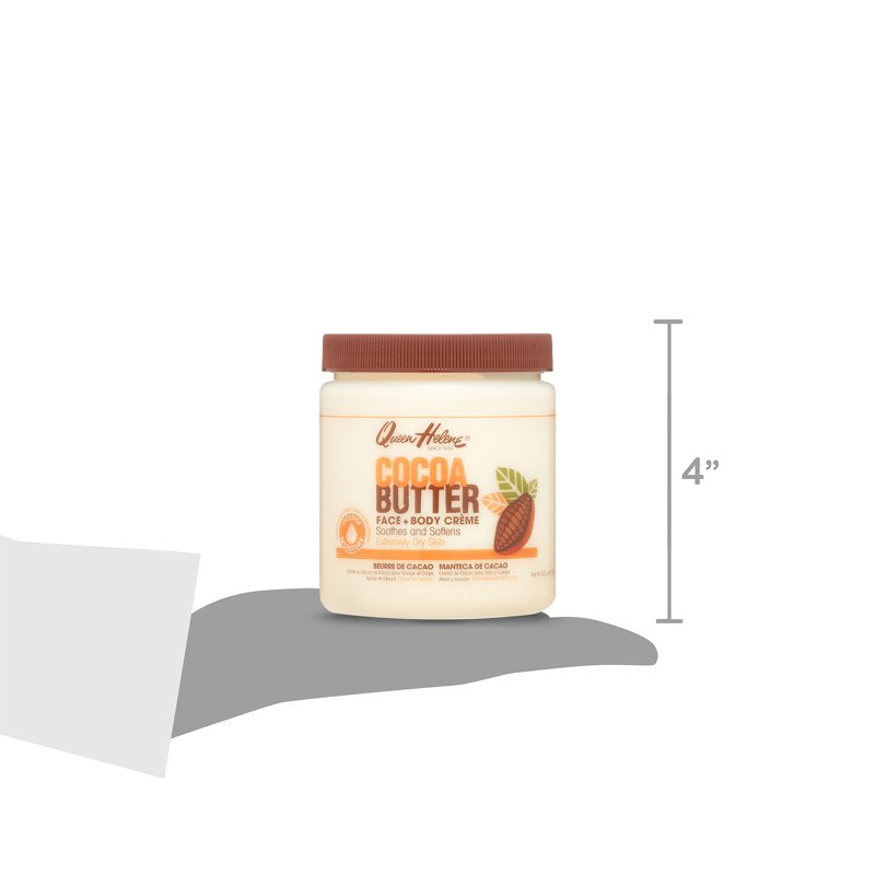Cocoa Butter Crème Face and Body Lotion for Dry Skin, 15 oz