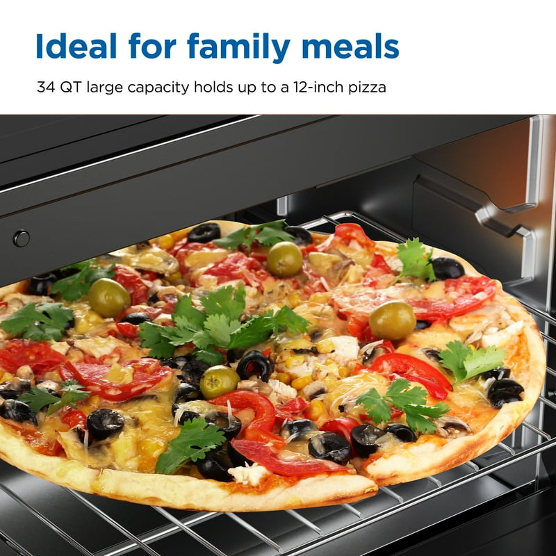 XL Toaster Oven, 34QT Family Size, 1500W Countertop Oven - Matte Black