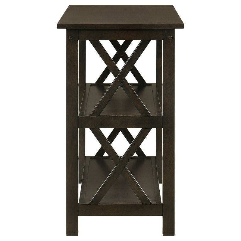 Deep Merlot Console Table with 2 Shelves - Entryway Accent Furniture