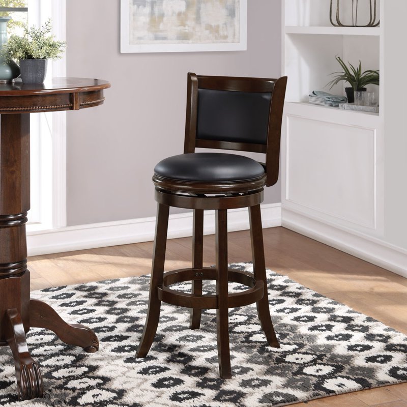 Augusta Swivel Bar Stool - Cappuccino Finish, 30.25" Height