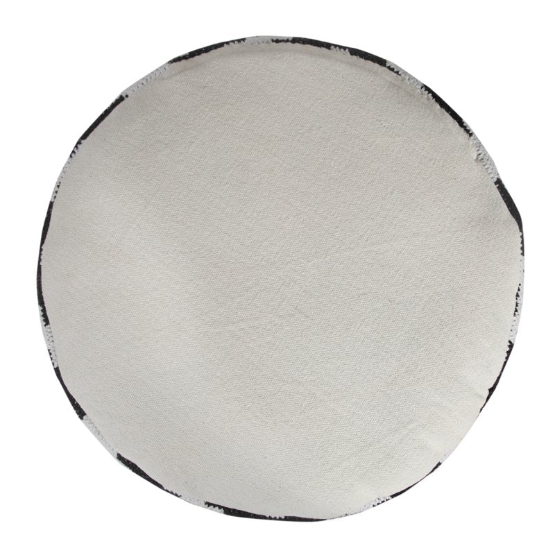 Small Indoor Diamond Pouf Ottoman - Black and White, 18x18x14 Inches - Home Decor