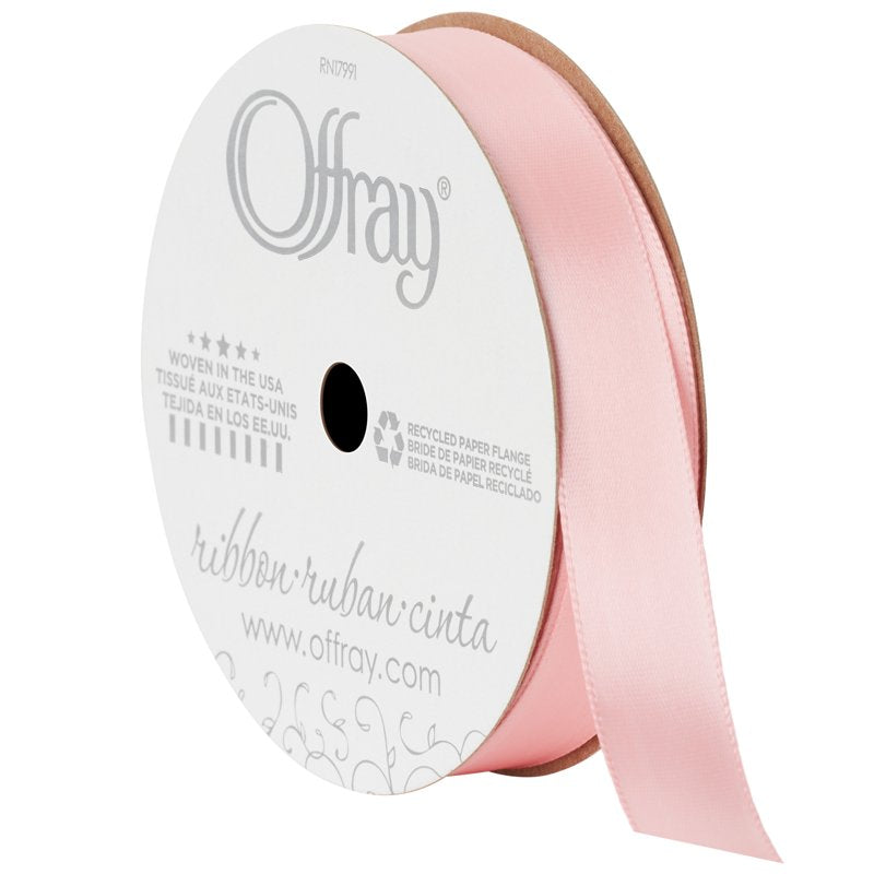 (4 Pack) Offray Pink Satin Ribbon 5/8 Inch, 18 Feet Each - Craft & Sewing Supplies